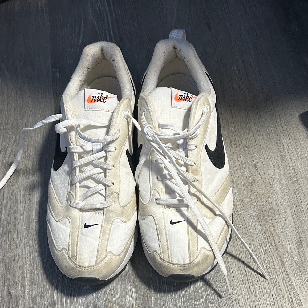 Nike Air Max Dawn Women’s Sneakers (white black and total orange colorway